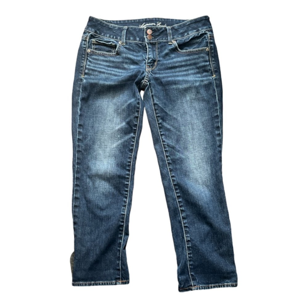 American Eagle Dark Wash Size 8 Artist Cropped Jeans